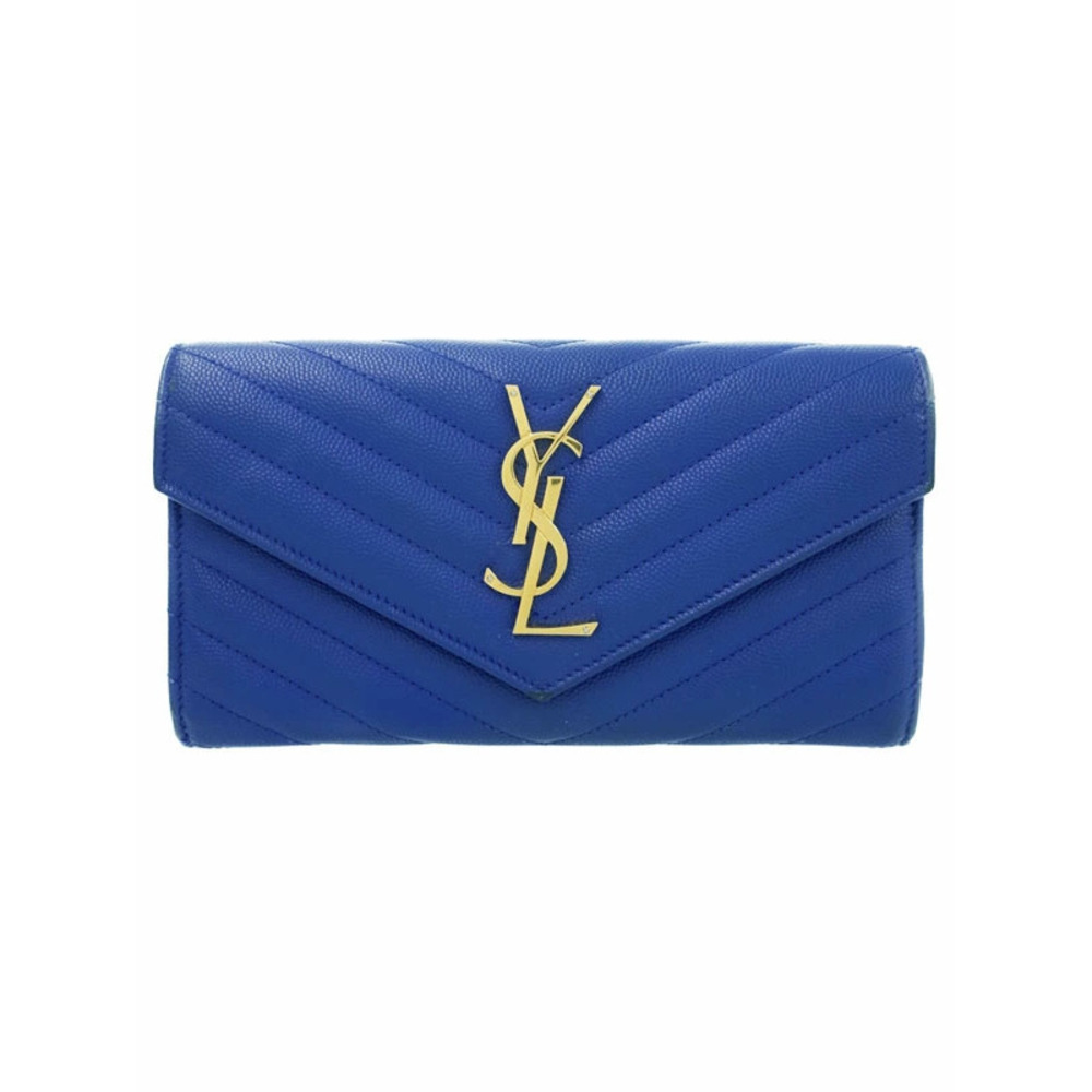SAINT LAURENT Paris Monogram Flap Wallet Bi fold Long